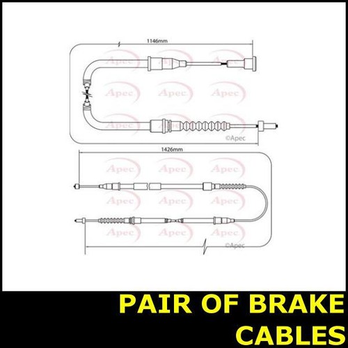 Pair handbrake cable parking - cable,